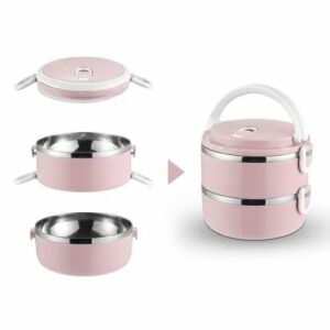 2 Layer Easy Portable Lunch Box ·non-toxic, Health And Safety (random Color)