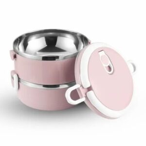 2 Layer Easy Portable Lunch Box ·non-toxic, Health And Safety (random Color)