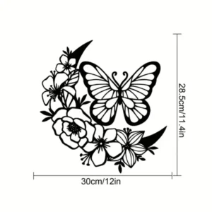 Home Decor 1pc, Modern Butterfly Flower Wooden Wall Art