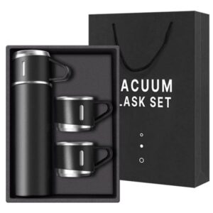 Stainless Steel Vacuum Flask Set With 3 Cups, 500ml