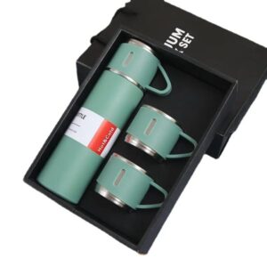 Stainless Steel Vacuum Flask Set With 3 Cups, 500ml