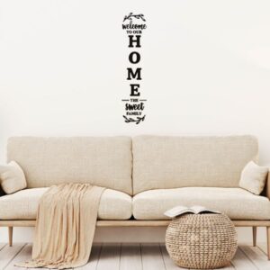Welcome To Our Home The Sweet Family 3d Sticker Wall Art | Black Vinyl Sticker