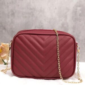 Horizontal Square Shaped Shoulder Bag | Pu Leather Bag For Girls & Women