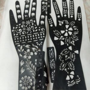 Pair Mehndi Stickers Long Wrist Covarage And Extra Patches For Long Mehndi Designs Mehndi Sticker (random Design)